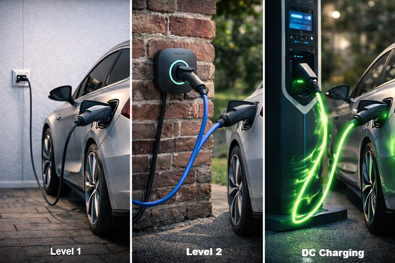 مستويات شحن السيارات الكهربائية